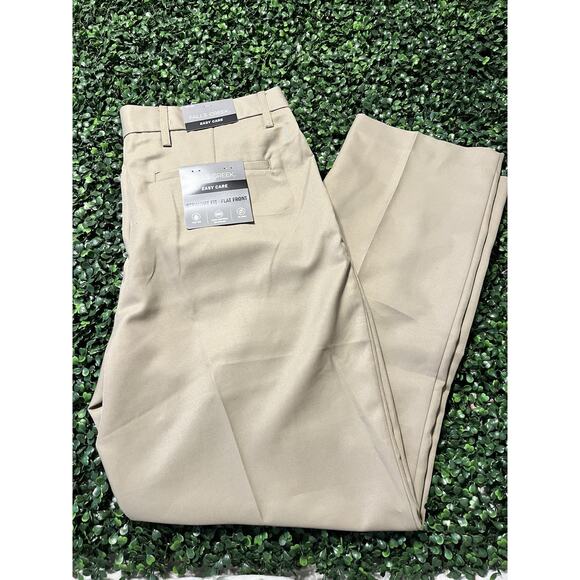 Falls Creek Men’s Pants 36x30 Straight Flat Front Khaki Casual Cotton Blend NWT - Picture 2 of 7